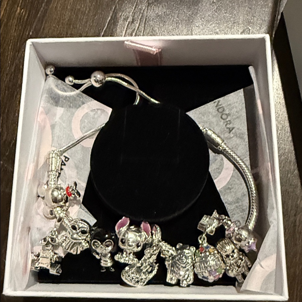 Pandora Disney Silver Charm Bracelet with 10 charms - Picture 2 of 4